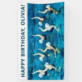 スイミングバースデーパーティーの装飾 横断幕 (縦)