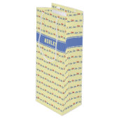 スイミングパターン名前をカスタムするクリーム ワインギフトバッグ (正面アングル)