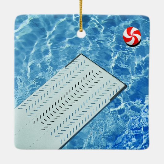 スイミングパーソナライズされたダイビングホリデーギフトセラミック セラミックオーナメント (裏面)