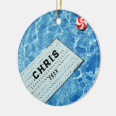 スイミングパーソナライズされたダイビングホリデーギフト セラミックオーナメント (左)