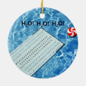 スイミングパーソナライズされたダイビングホリデーギフト セラミックオーナメント (裏面)