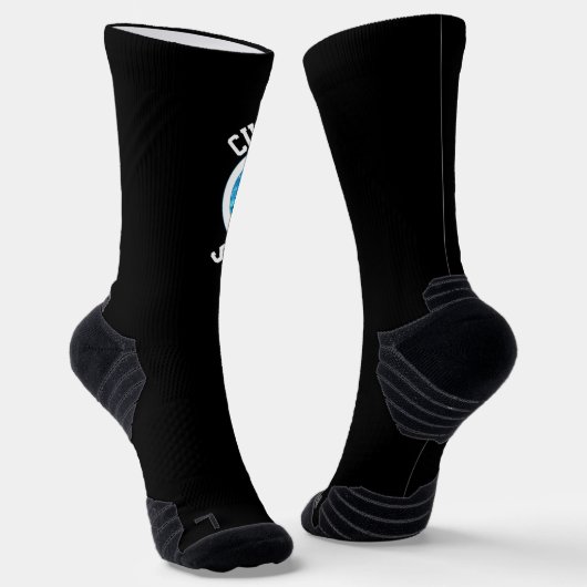 スイミングパーソナライズされたチーム名おもしろい泳ぐ人 ソックス (傾斜あり)