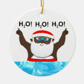 スイミングパーソナライズされたホリデーギフト セラミックオーナメント (正面)