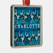 スイミングパーソナライズされたホリデーギフト メタルオーナメント (右)