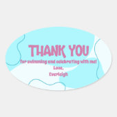 スイミングパーティー特典ラベル 楕円形シール (正面)