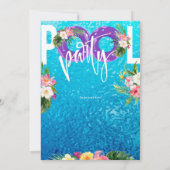 スイミングパーティー、サマープールパーティー誕生日 招待状 (裏面)