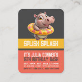 スイミングヒッポプールパーティー誕生日配布資料チケット 名刺 (正面)