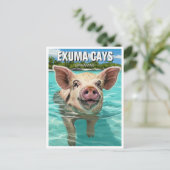 スイミングピグエクスマケイズバハマトラベル ポストカード (スタンド正面)