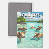 スイミングピッグエクスマケイズバハマトラベル マグネット (正面/裏面)