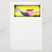 スイミングピンクのモザイクマーメイド 便箋 (正面/裏面)