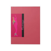 スイミングピンクの人魚 ノートパッド (回転)