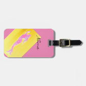 スイミングピンクの人魚 ラゲッジタグ (正面横)