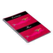 スイミングピンク人魚レッド/ブラック ノートブック (右側)