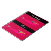 スイミングピンク人魚レッド/ブラック ノートブック (左側)