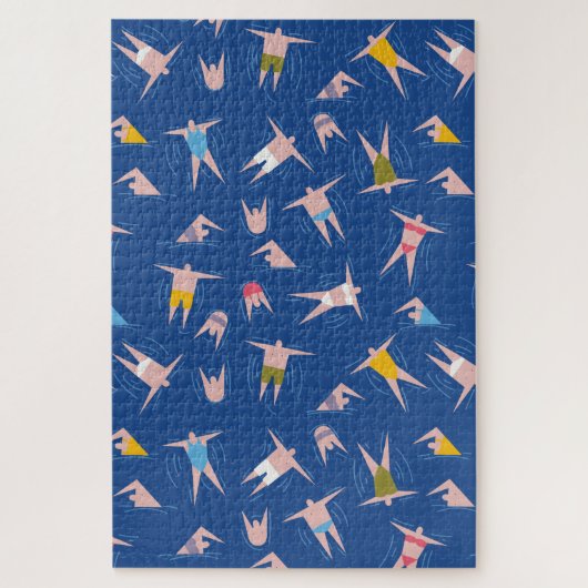 スイミングピープルパターン ジグソーパズル (縦)