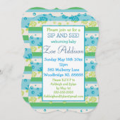 スイミングフィシーズベビーシップと参照 招待状 (正面/裏面)