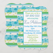 スイミングフィッシュベイビーシップアンドシーのお披露目会 招待状 (正面/裏面)