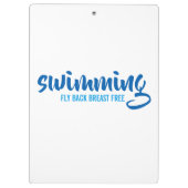 スイミングフライバックブレストフリータイポグラフィ文字 クリップボード (裏面)