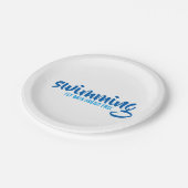 スイミングフライバックブレストフリータイポグラフィ文字 ペーパープレート (アングル)