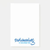 スイミングフライバックブレストフリータイポグラフィ文字 ポストイット (正面)