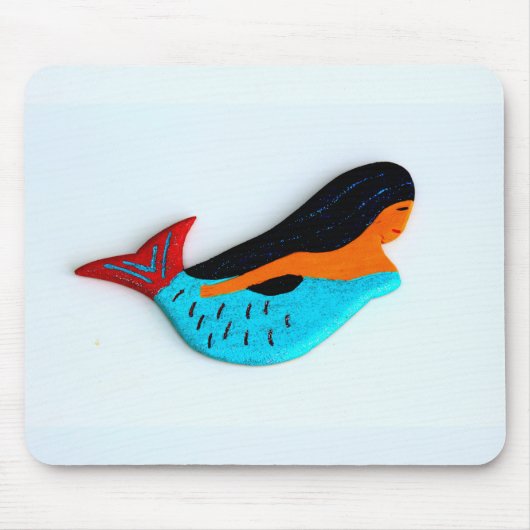 スイミングブルーの人魚の口 マウスパッド (正面)