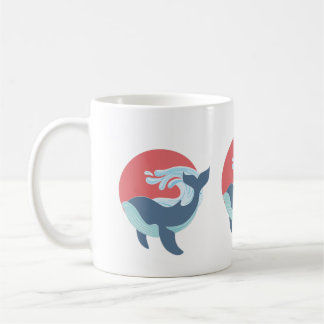 スイミングブルークジラ コーヒーマグカップ