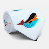 スイミングブルーテールマーメイドホワイトタイ ネクタイ (ロール)