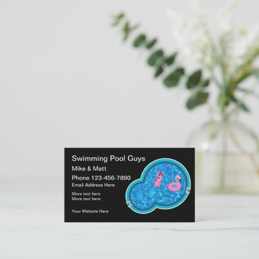 スイミングプールおもしろい名刺 名刺 (スタンド正面)