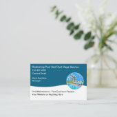 スイミングプールおよびエンクロージャの修理メンテナンス 名刺 (スタンド正面)