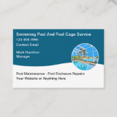 スイミングプールおよびエンクロージャの修理メンテナンス 名刺 (正面)