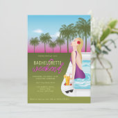スイミングプールでバチェロレッテ週末旅行をする人 招待状 (スタンド正面)