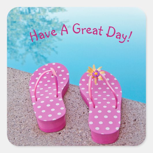 スイミングプールによるフリップフロップ スクエアシール (正面)