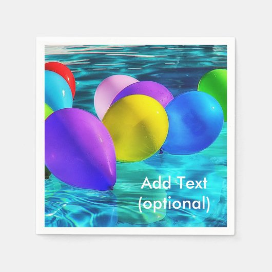 スイミングプールのバルーン紙ナプキンス スタンダードカクテルナプキン (正面)