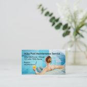 スイミングプールの修理とメンテナンス 名刺 (スタンド正面)
