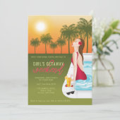 スイミングプールの女の子の宝庫に入った日没の女性 招待状 (スタンド正面)