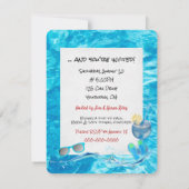 スイミングプールの浮き上がりビーチサンダル 招待状 (裏面)