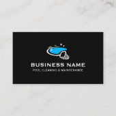 スイミングプールの清掃と修理サービスブラック 名刺 (正面)