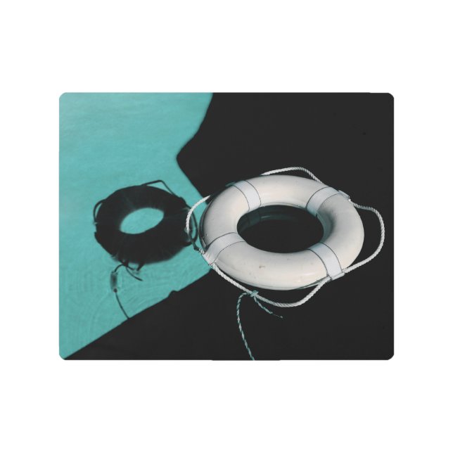 スイミングプールインアンドヤン メタルプリント (正面)