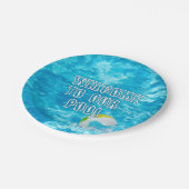 スイミングプールウェルカム紙プレート ペーパープレート (アングル)