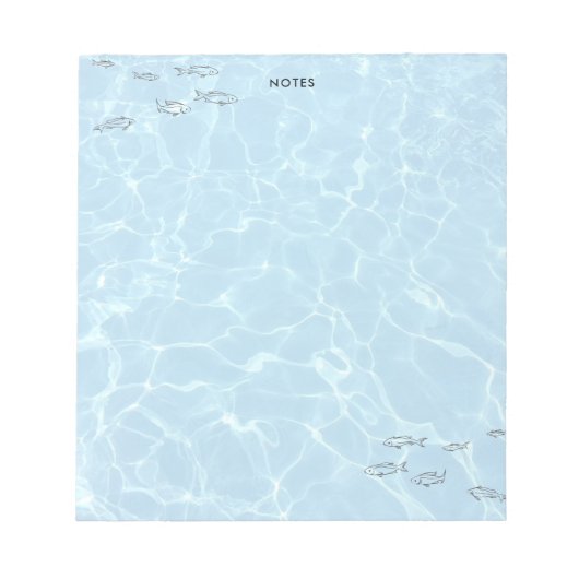スイミングプールエレガントと魚 ノートパッド (正面)