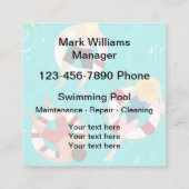 スイミングプールクールの名刺テンプレート スクエア名刺 (裏面)