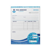 スイミングプールサービスの請求書型枠 ノートパッド (回転)