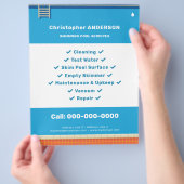 スイミングプールサービスフライヤー チラシ (手)