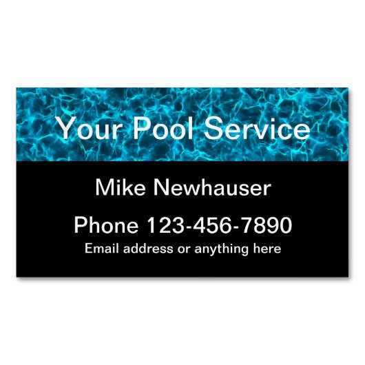 スイミングプールサービス用磁石 マグネット名刺 (正面)