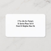 スイミングプールサービス 名刺 (裏面)