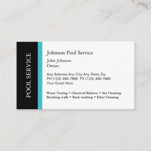 スイミングプールサービス 名刺 (正面)