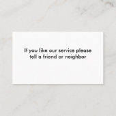 スイミングプールシンプルサービス 名刺 (裏面)