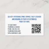 スイミングプールスパサービス名刺 名刺 (裏面)