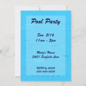 スイミングプールテーマカスタムパーティの招待状 招待状 (裏面)