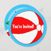 スイミングプールテーマカスタムラウンドパーティの招待状 招待状 (正面/裏面)